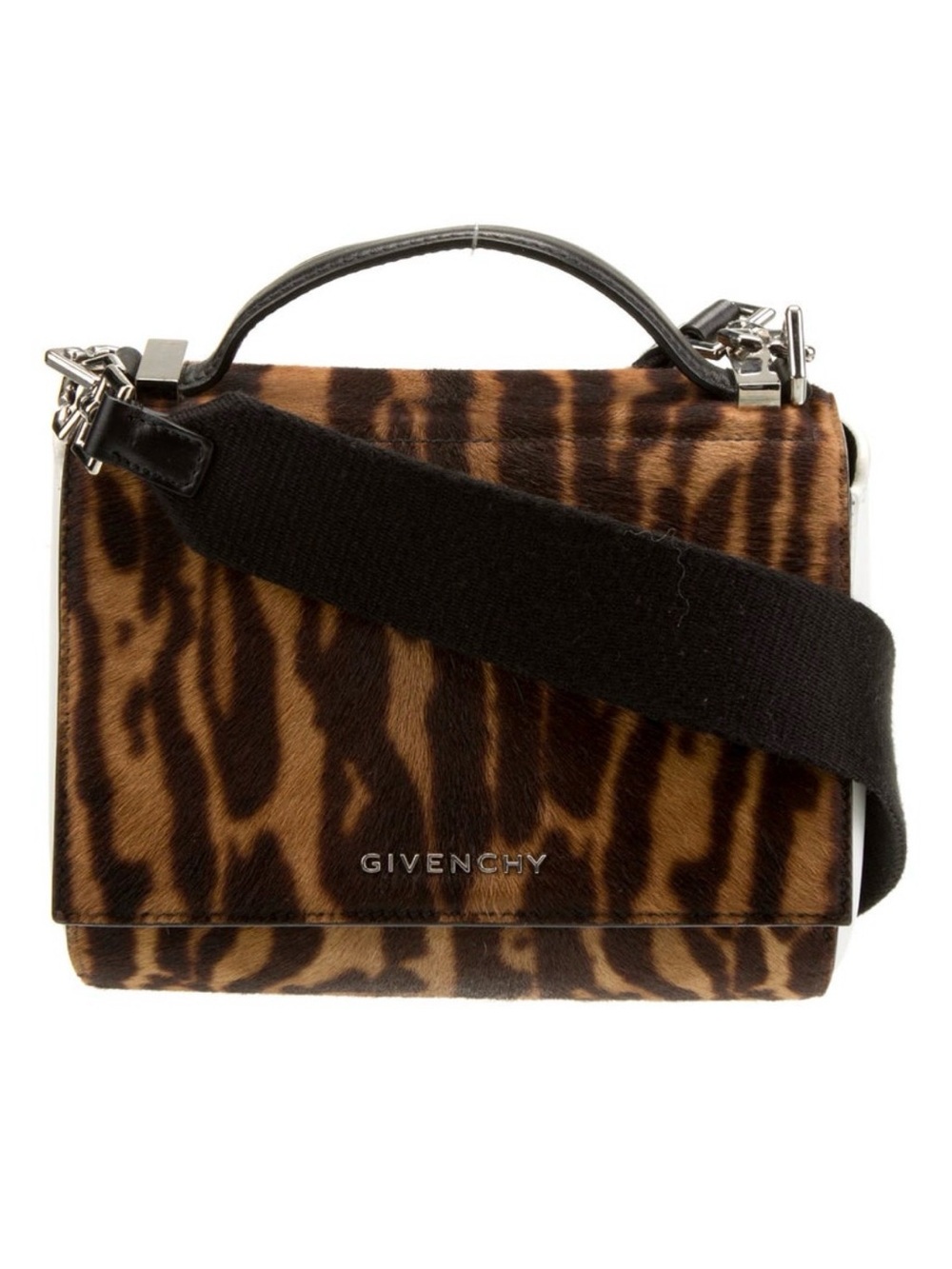 Givenchy Leopard-Print Mini Lucrezia Top Handle Bag - Brown & Black